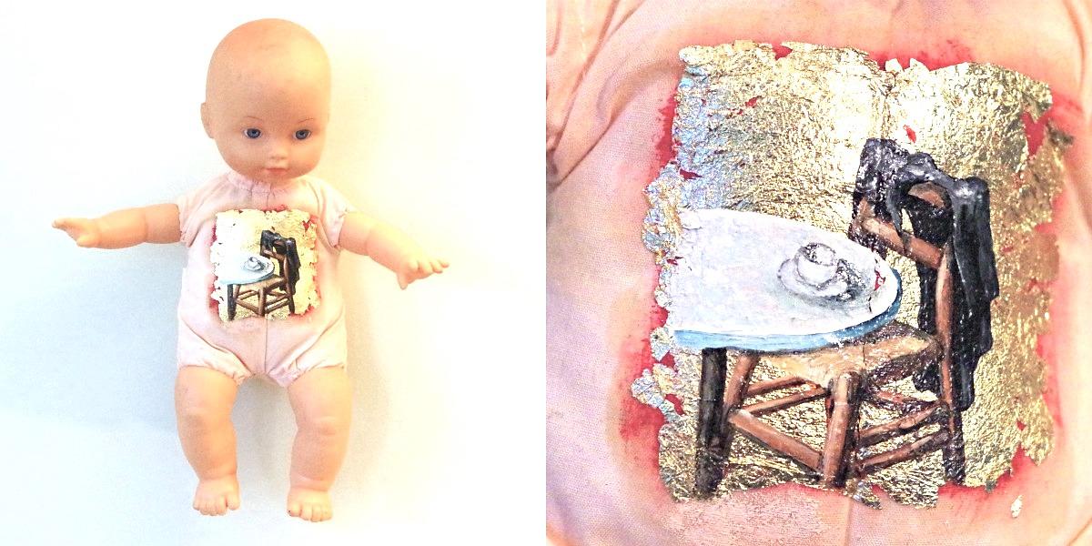 Icon gold-leaf miniature oil paint