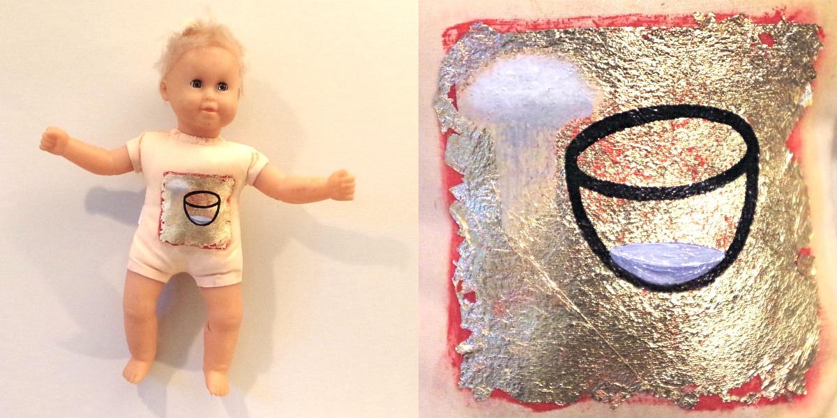 Icon gold-leaf miniature oil paint