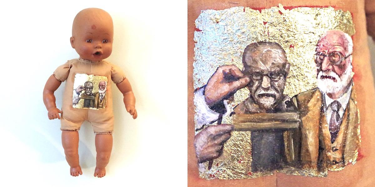 Icon gold-leaf miniature oil paint