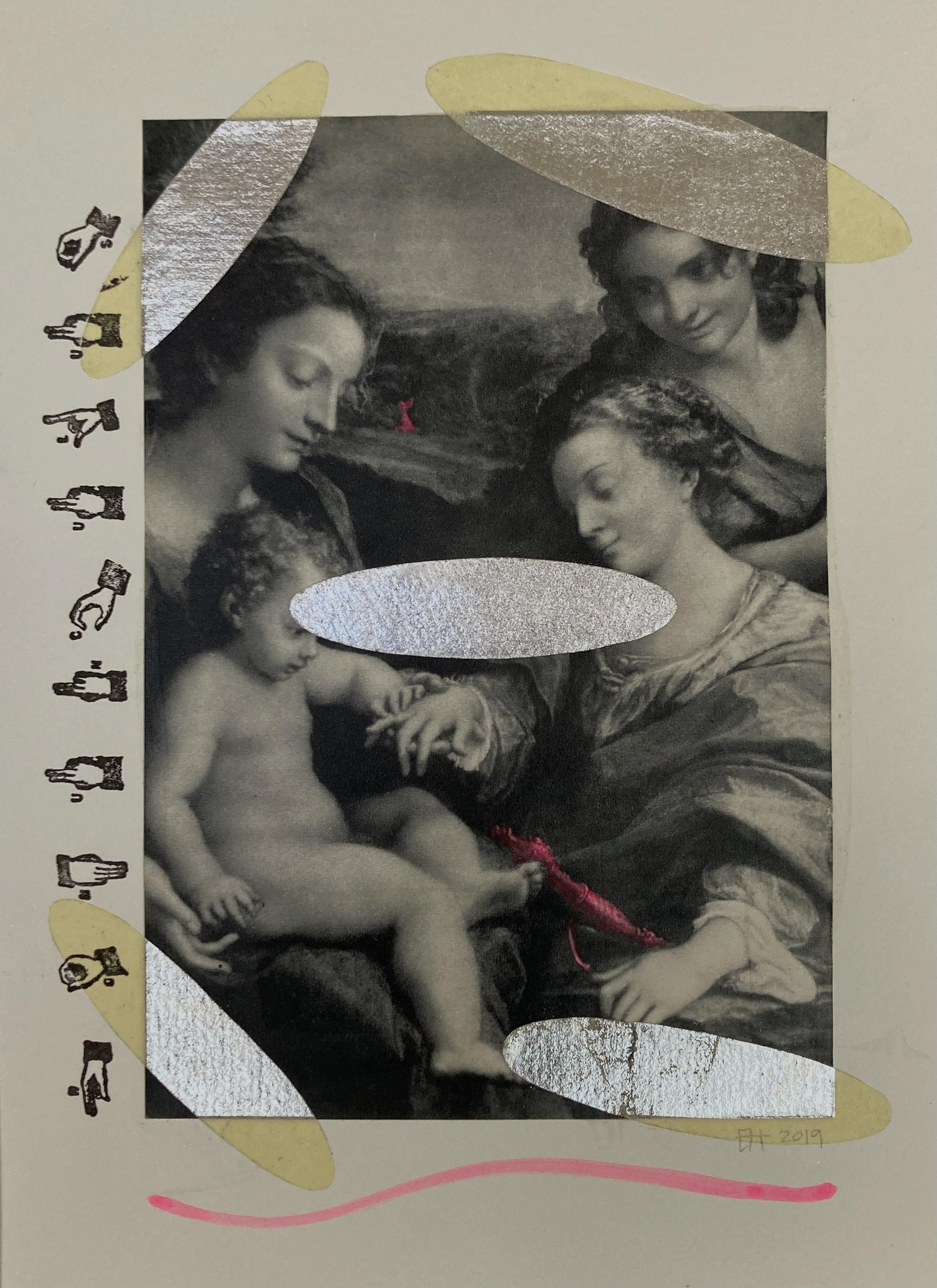 neon pink dagger; baby Jesus looks very strange; 