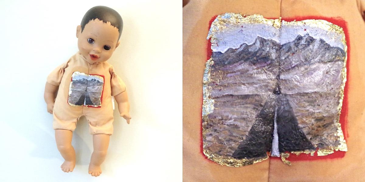 Icon gold-leaf miniature oil paint